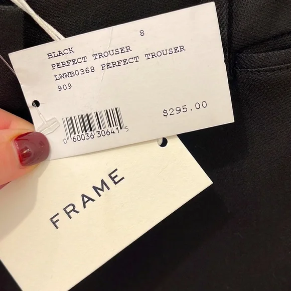 NWT FRAME Black Perfect Trouser NWT - Picture 3 of 8